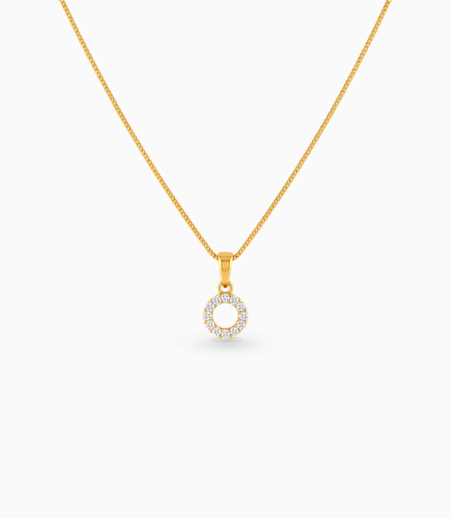 Gold Plated AD Ring Chain & Pendant