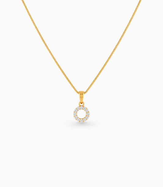 Gold Plated AD Ring Chain & Pendant