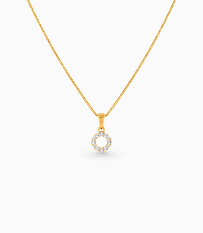 Gold Plated AD Ring Chain & Pendant