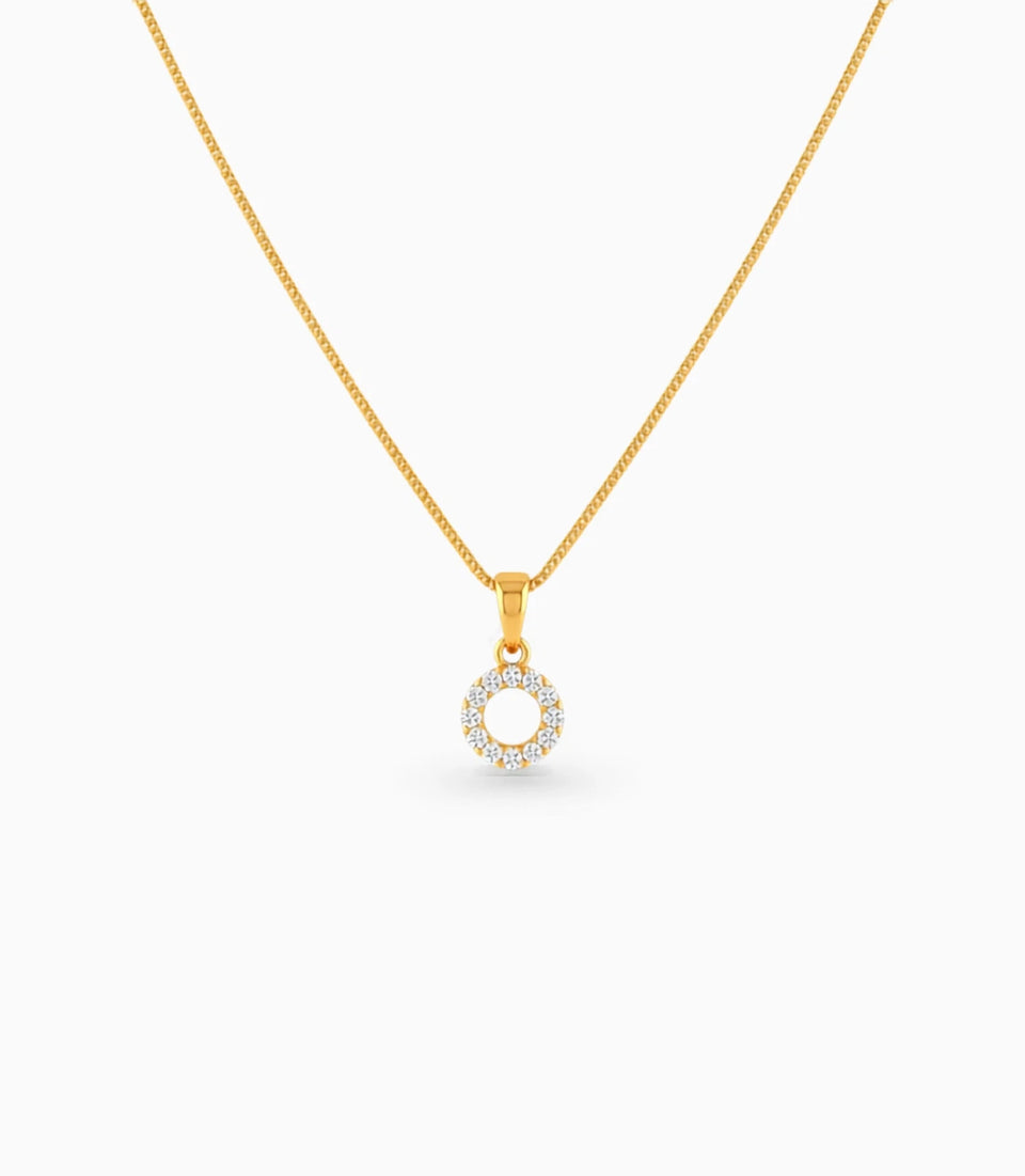 Gold Plated AD Ring Chain & Pendant