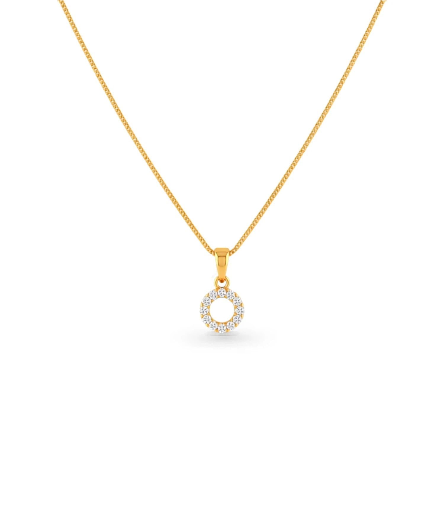 Gold Plated AD Ring Chain & Pendant