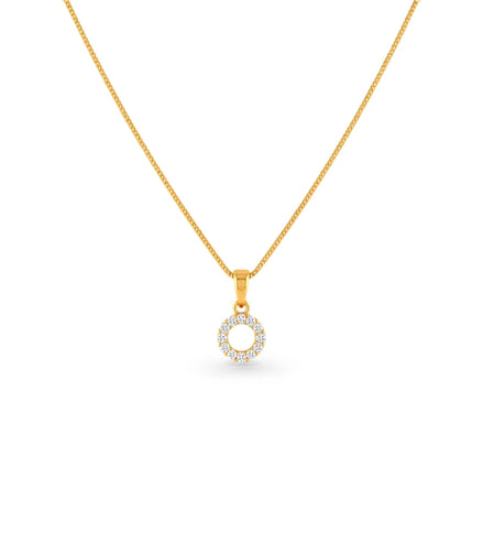 Gold Plated AD Ring Chain & Pendant