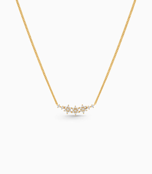 Gold Plated Three Star Chain & Pendant