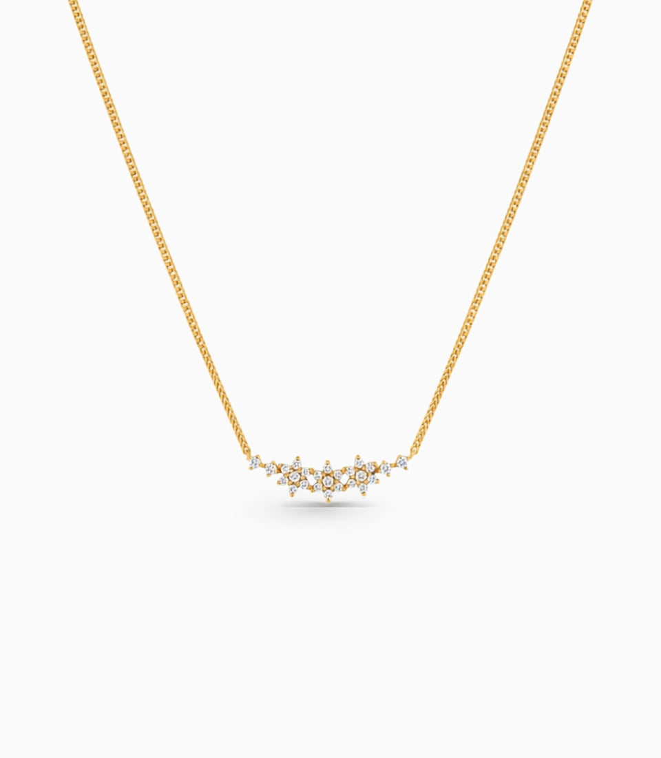 Gold Plated Three Star Chain & Pendant