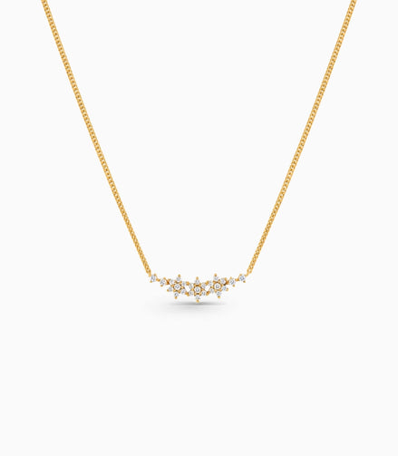 Gold Plated Three Star Chain & Pendant