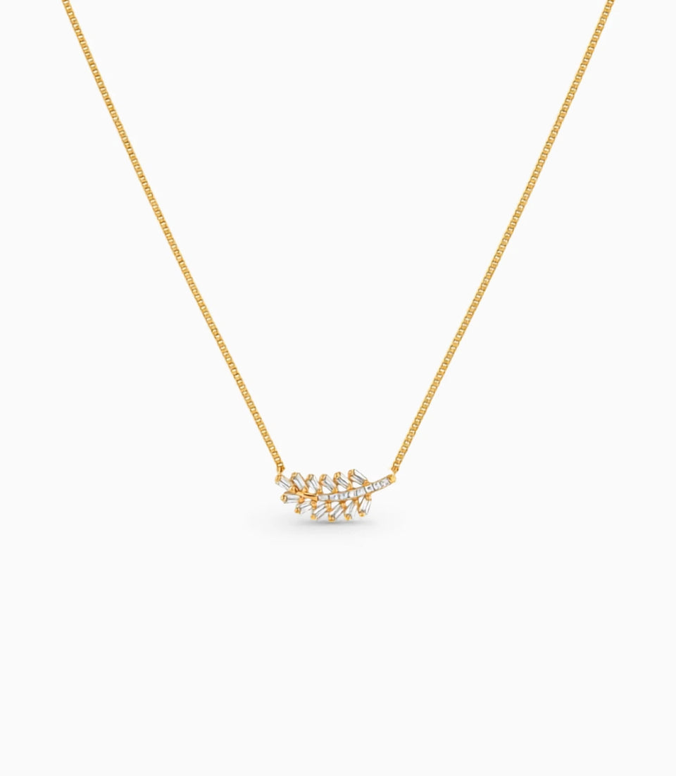 Gold Plated Nature Inspired Chain & Pendant