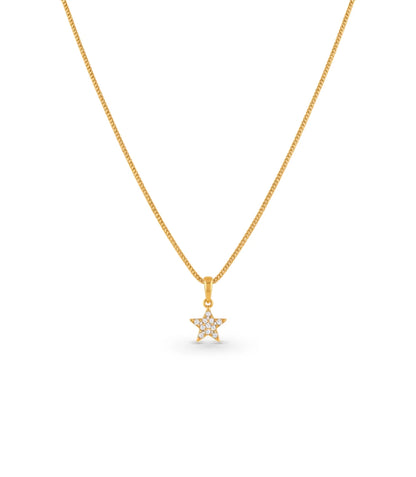 Gold Plated AD Five-Point Star Pendant Chain