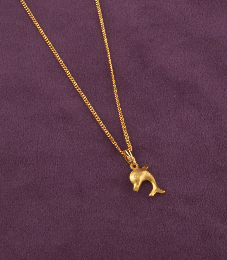Gold Plated Fish Style Chain & Pendant
