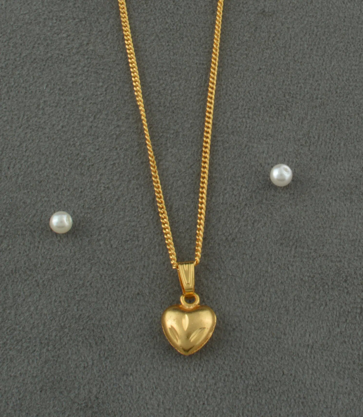 Gold Plated Heart Pendant Chain & Pendant