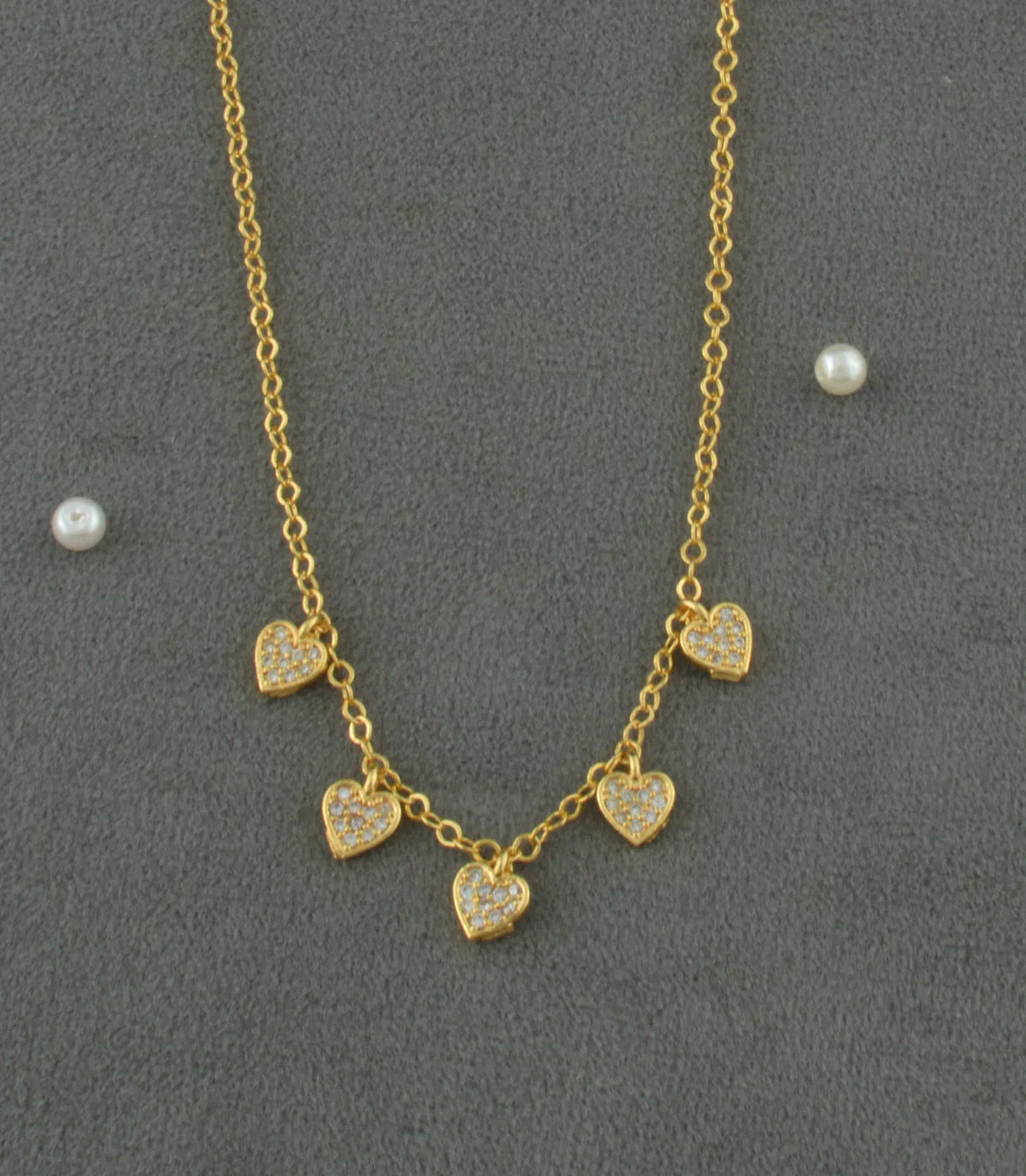Gold Plated Stylish Heart AD Chain & Pendant