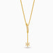 Gold Plated Barrel and Snowflake AD Lariat Necklace