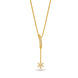 Gold Plated Barrel and Snowflake AD Lariat Necklace