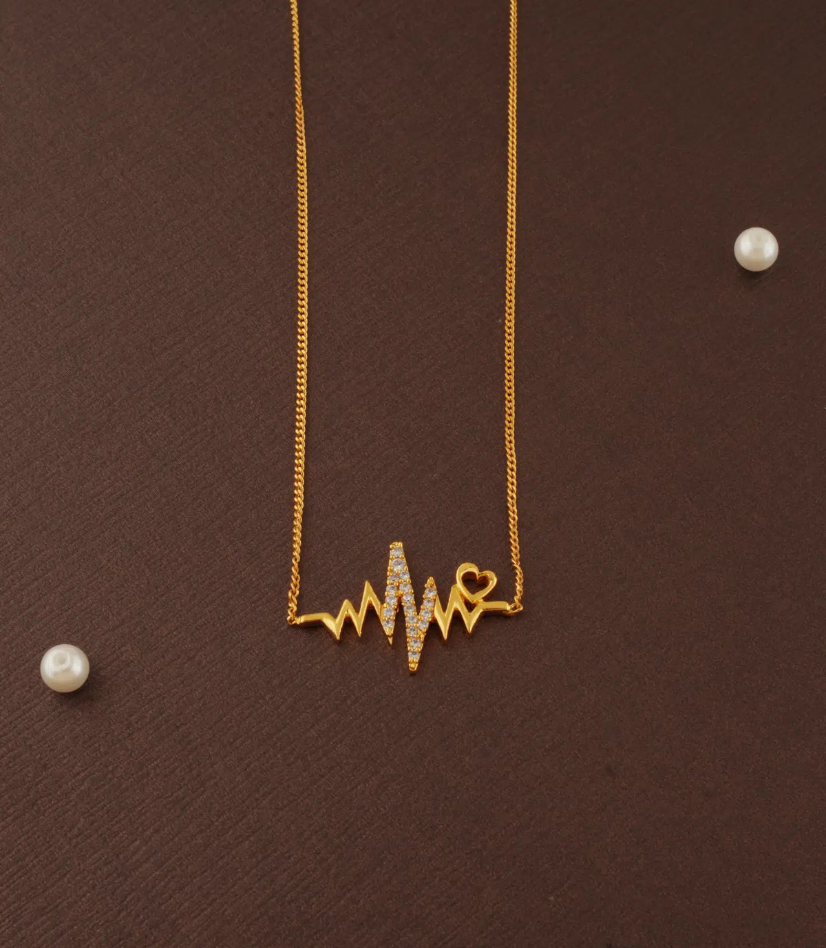 Gold Plated Heartbeat AD Chain Pendant