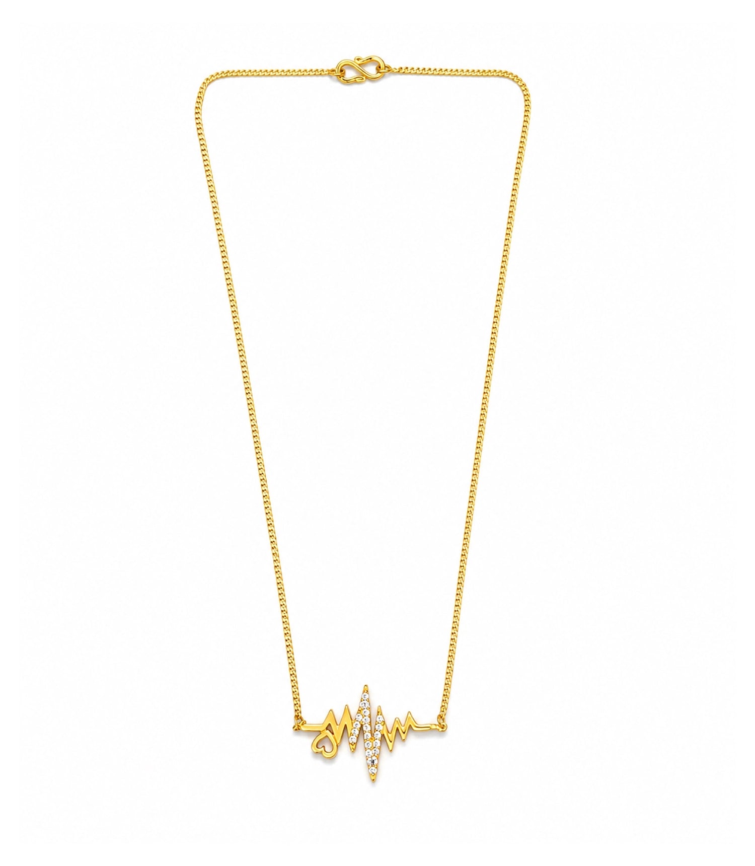 Gold Plated Heartbeat Chain Pendant