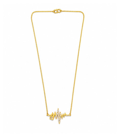 Gold Plated Heartbeat Chain Pendant