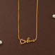 Gold Plated Heart and Love AD Chain Pendant