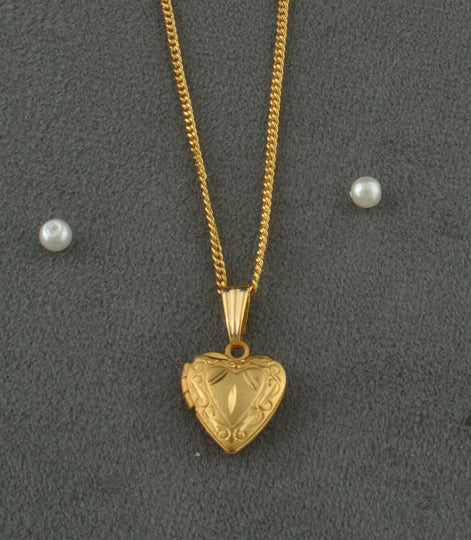 Gold Plated Radiant Heart Chain & Pendant