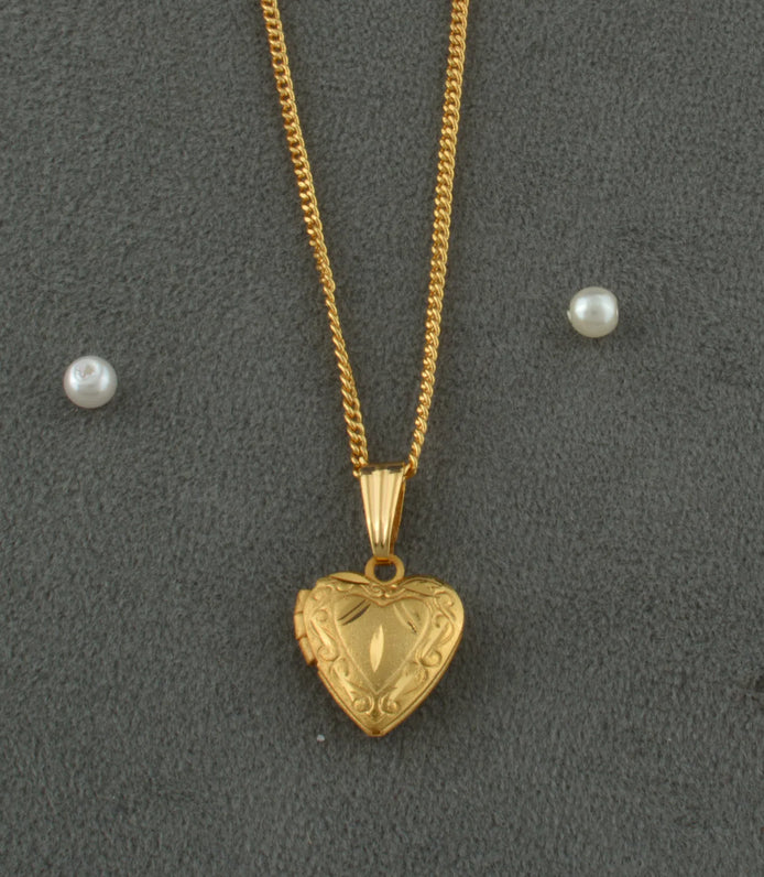 Gold Plated Radiant Heart Chain & Pendant
