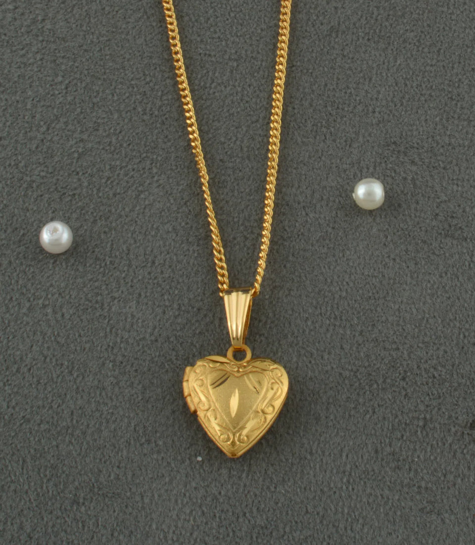 Gold Plated Radiant Heart Chain & Pendant