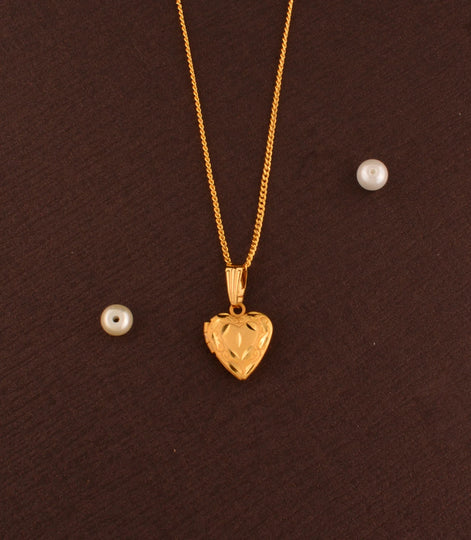 Gold Plated Radiant Heart Chain & Pendant