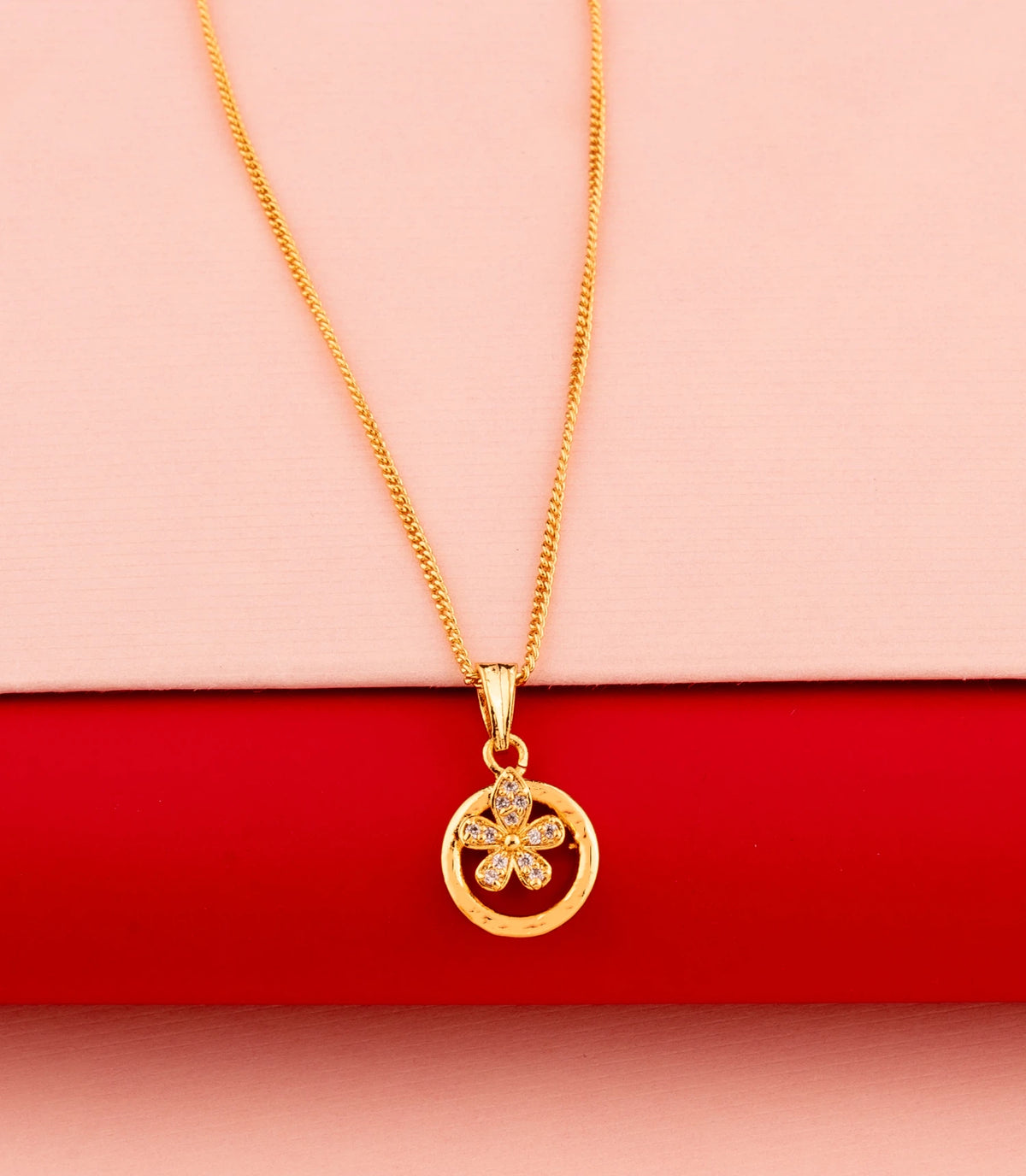 Gold Plated Floral Inspired Chain & Pendant