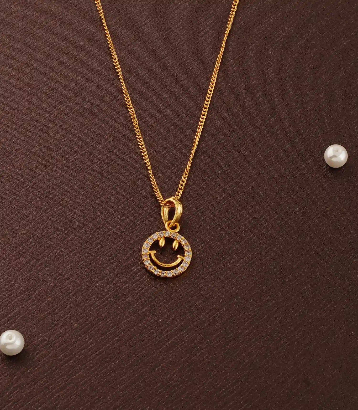 Gold Plated Smiley AD Chain & Pendant