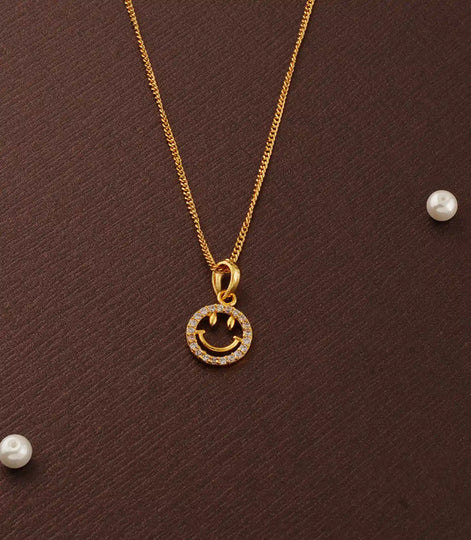 Gold Plated Smiley AD Chain & Pendant