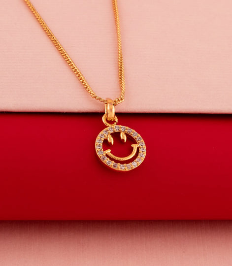 Gold Plated Smiley AD Chain & Pendant