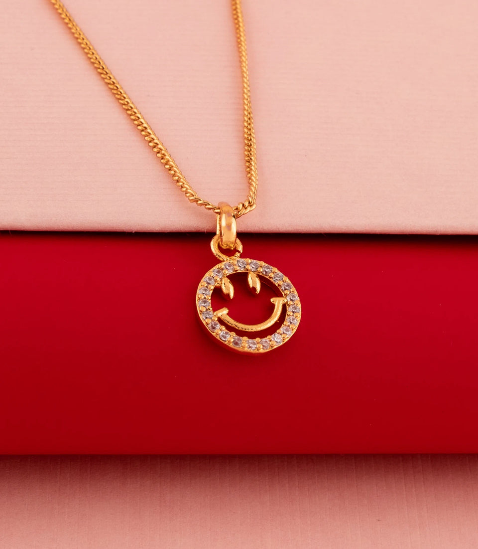 Gold Plated Smiley AD Chain & Pendant