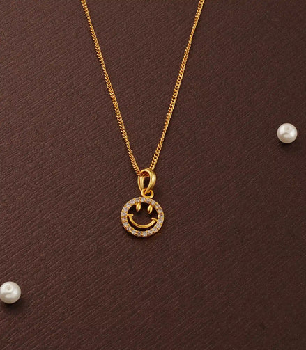 Gold Plated Smiley AD Chain & Pendant