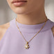 Gold Plated Teddy Bear Pearl Chain Pendant