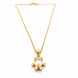 Gold Plated Teddy Bear Pearl Chain Pendant