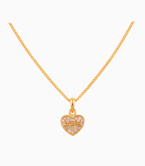 Gold Plated Classic Heart AD Chain Pendant