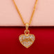 Gold Plated Classic Heart AD Chain Pendant