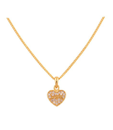 Gold Plated Classic Heart AD Chain Pendant
