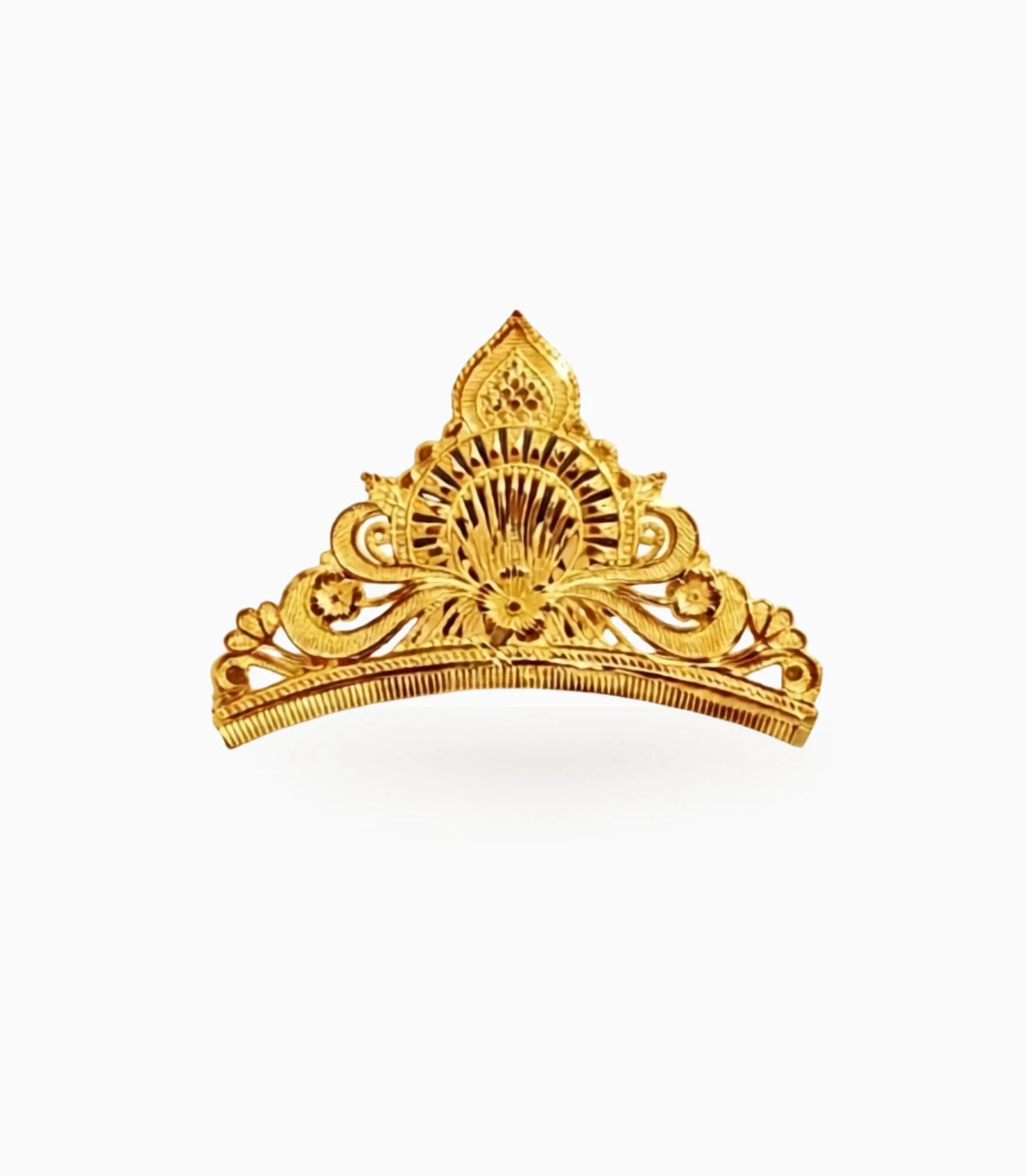 Gold Plated Peacock Motif Crown