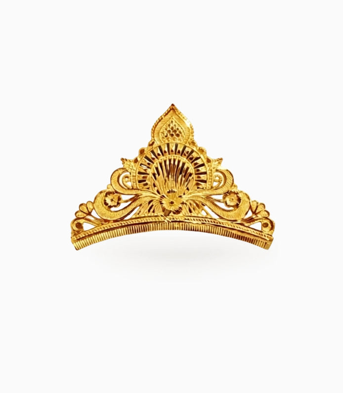Gold Plated Peacock Motif Crown