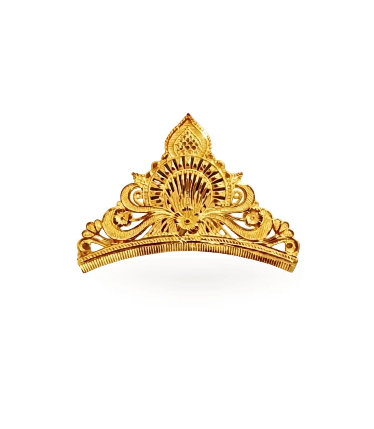 Gold Plated Peacock Motif Crown