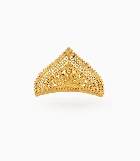 Gold Plated Pyramidal Multi-Floral Crown