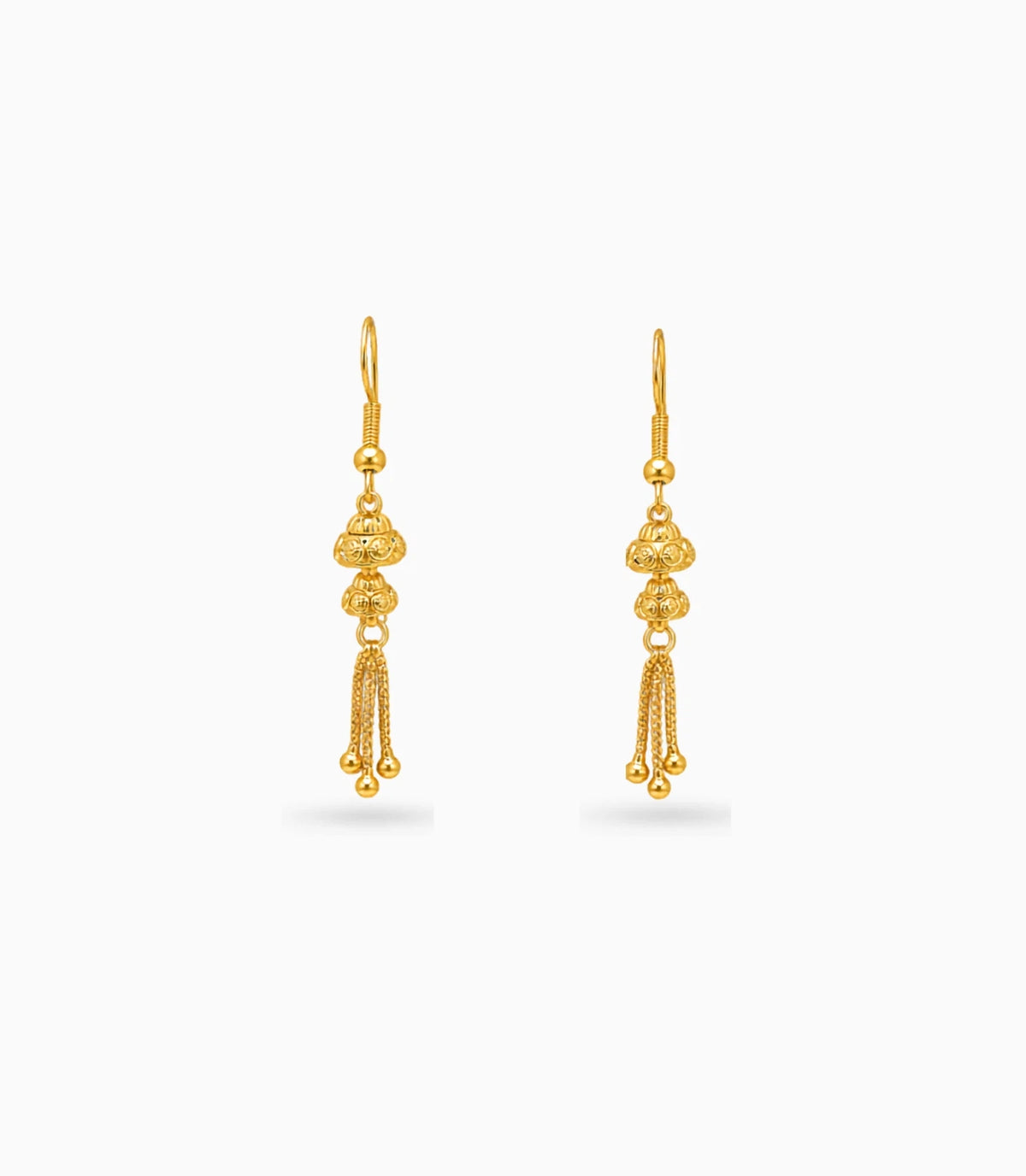 Gold Plated Traditional Tassel Dangler Earrings