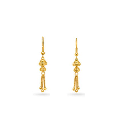Gold Plated Traditional Tassel Dangler Earrings