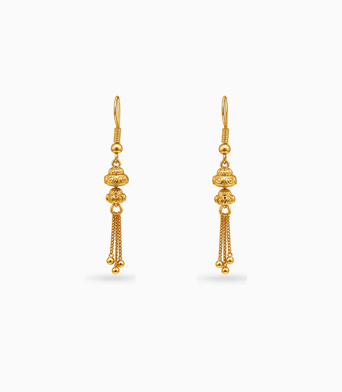 Gold Plated Ethnic Long Dangler Earrings