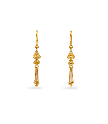 Gold Plated Ethnic Long Dangler Earrings