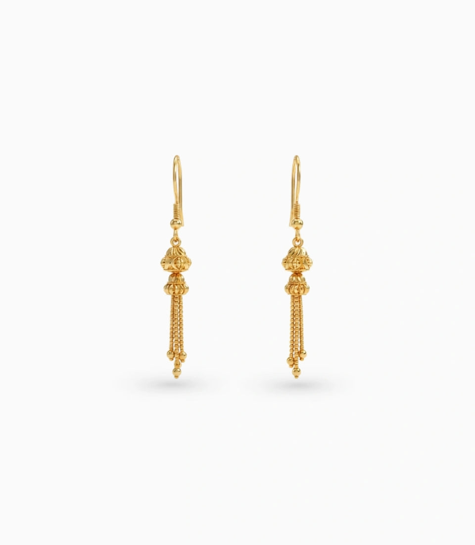Gold Plated Hook Dangler Earrings