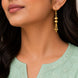 Gold Plated Bell Tassel Dangler Earrings