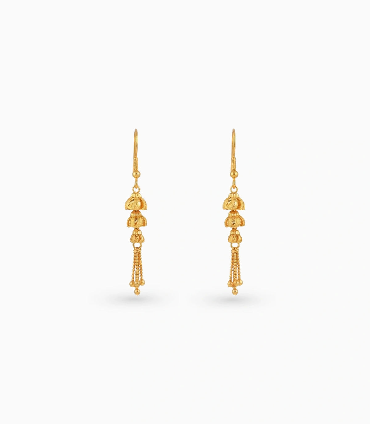 Gold Plated Iconic Layered Dangler Earrings