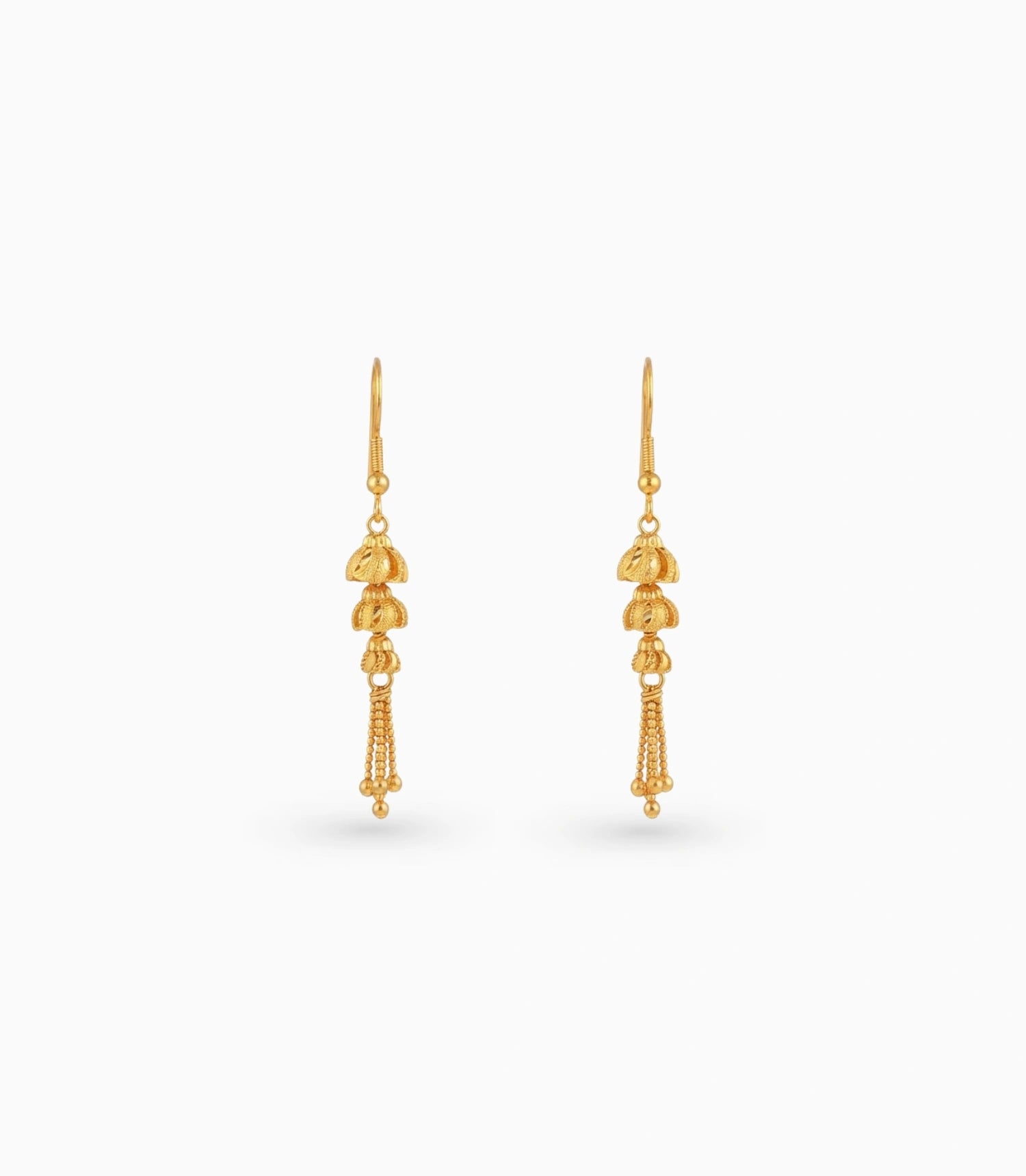 Gold Plated Iconic Layered Dangler Earrings