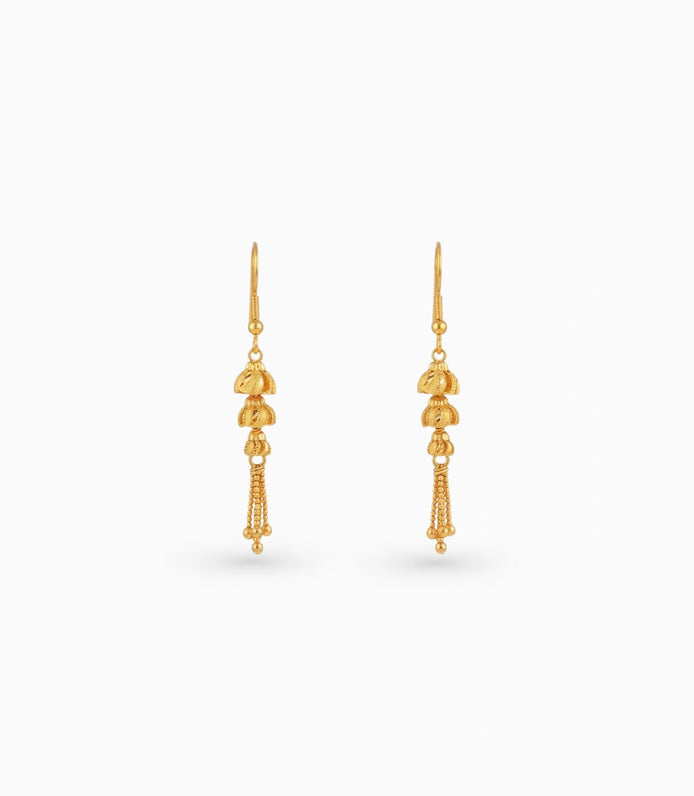Gold Plated Iconic Layered Dangler Earrings