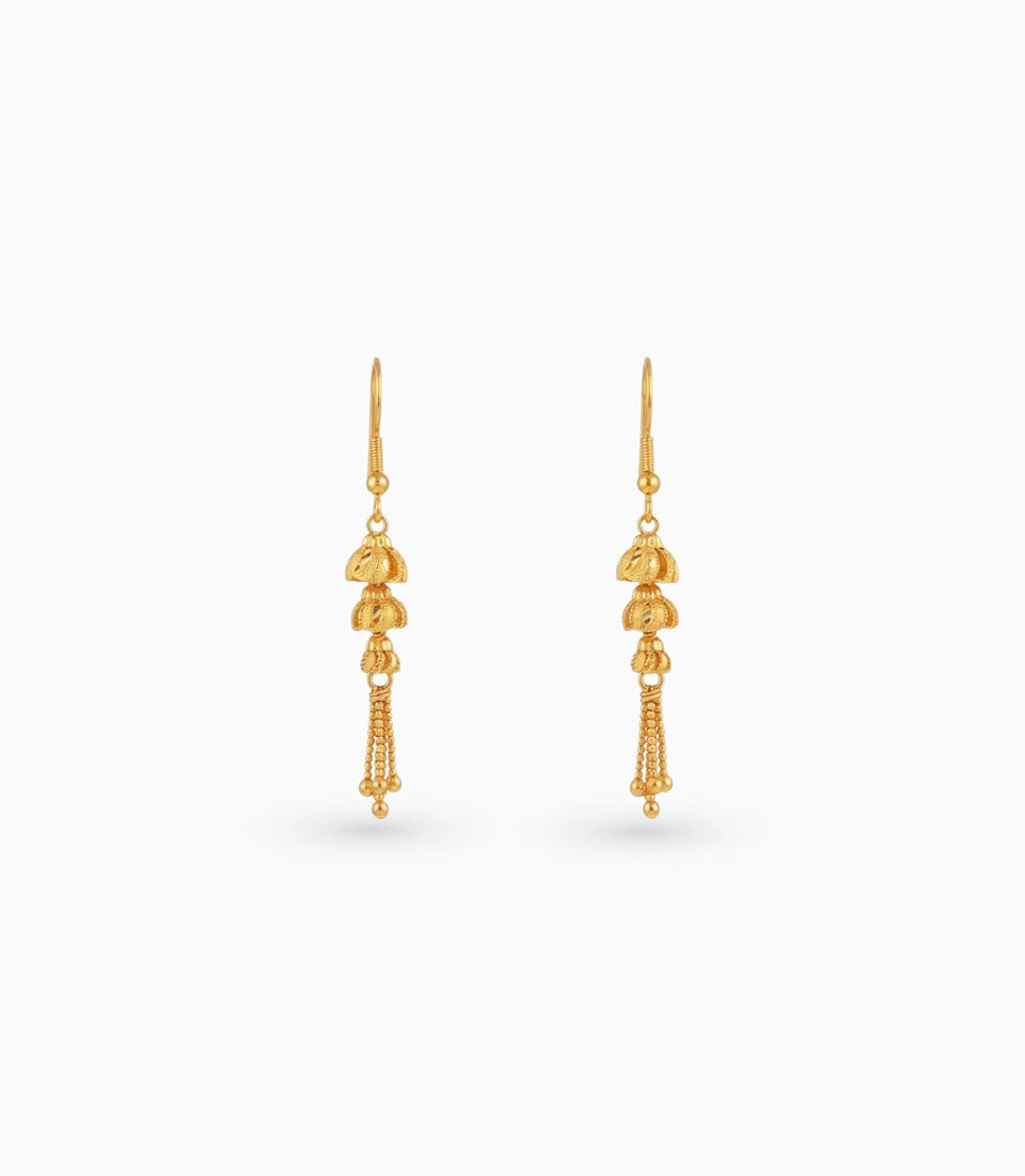 Gold Plated Iconic Layered Dangler Earrings