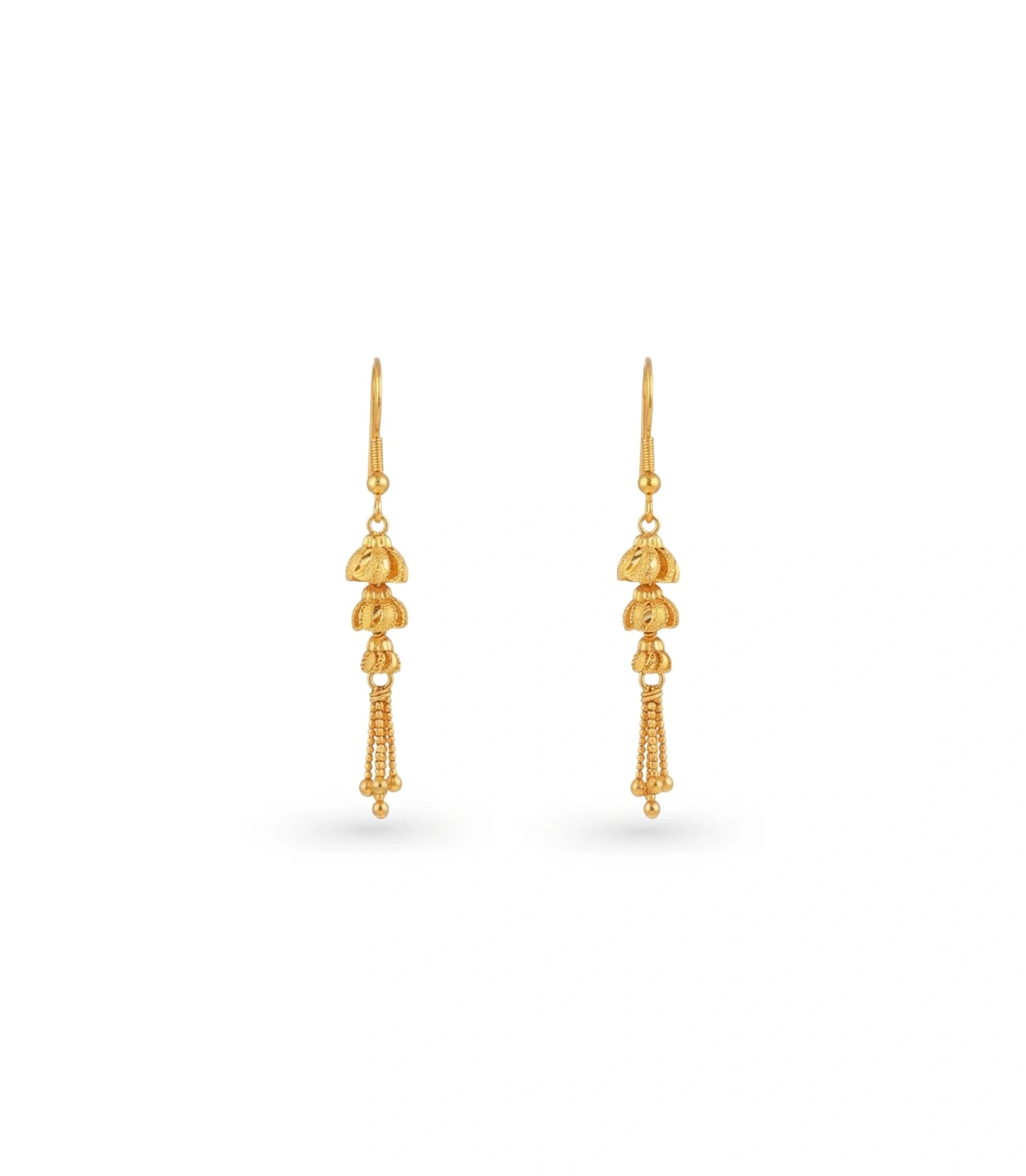 Gold Plated Iconic Layered Dangler Earrings